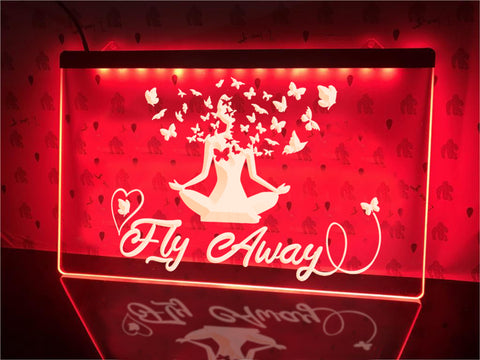 Image of Fly Away Illuminated Meditation Sign