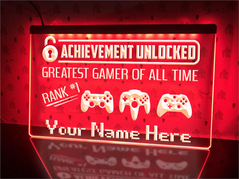Image of Greatest Gamer Personalized Illuminated Sign