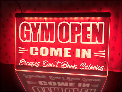 Image of Gym Open Come In Illuminated Sign