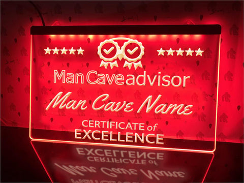 Image of Man Cave Advisor Personalized Illuminated Sign
