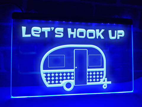 Image of Let's Hook Up Trailer Traveller Illuminated Sign