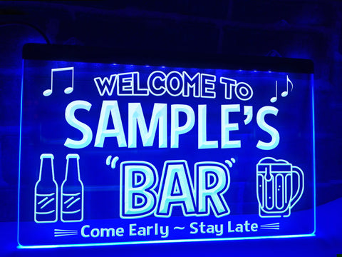 Image of Personalized Neon Bar Sign Blue