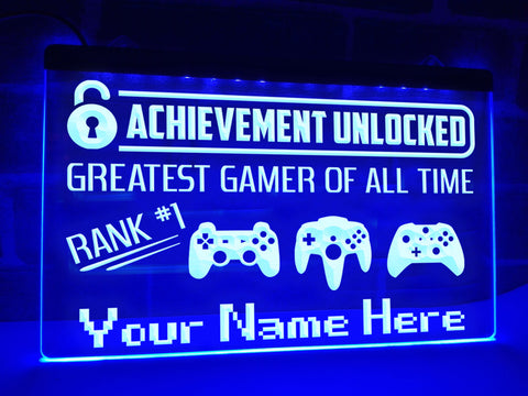 Image of Greatest Gamer Personalized Illuminated Sign
