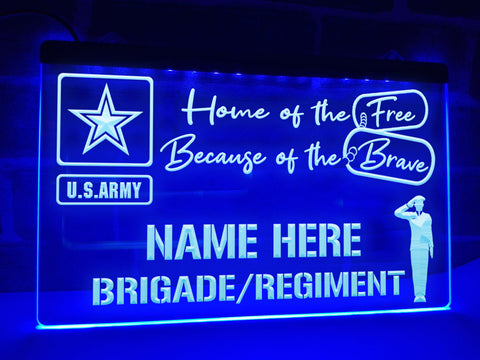 Image of US Army Personalized Illuminated Sign