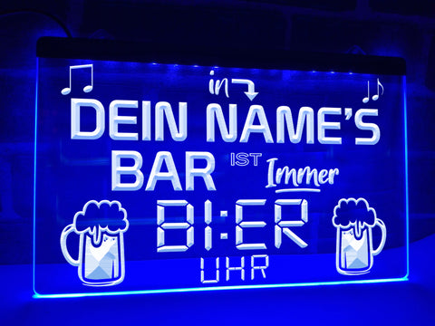 Image of Es ist immer Bier Uhr Leuchtreklame