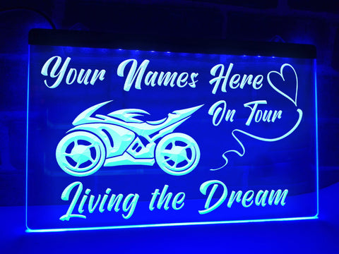 Image of Sports Motorbike on Tour Personalized Illuminated Sign