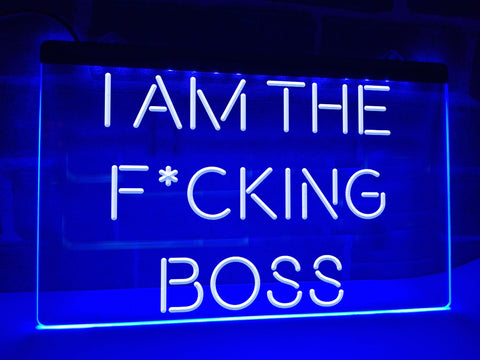 Image of I Am The Boss Funny Illuminated Sign