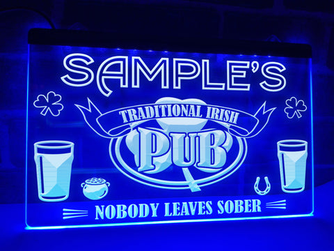 Image of Irish Pub neon sign blue