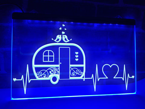Image of Campers Heartbeat Illuminated Sign