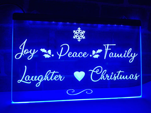 Image of Joy Peace Family Illuminated Sign