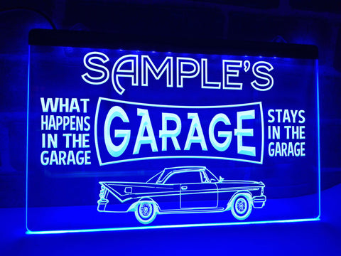 Image of Car Garage Personalized Illuminated Sign