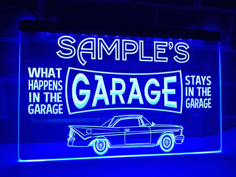 Image of Car Garage Personalized Illuminated LED Neon Sign