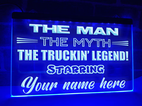 Image of neon trucking legend sign - blue