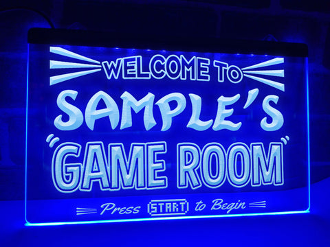 Image of Welcome To My Game Room Personalized Illuminated Sign