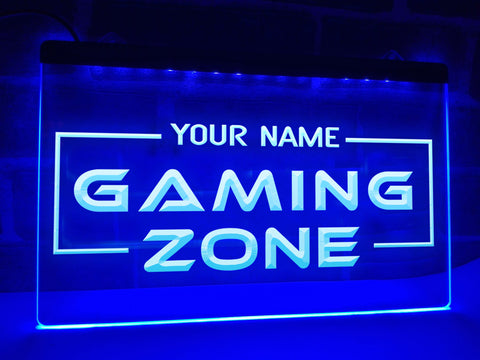 Image of Personalized Gaming Zone LED neon sign in blue