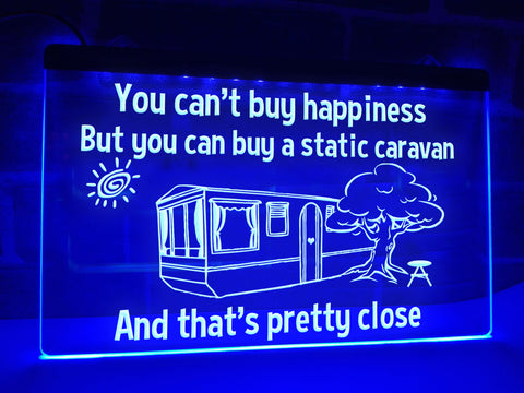 Image of Static Caravan LED neon sign in blue