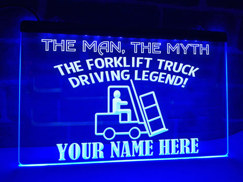 Image of Forklift Truck Legend Personalized Illuminated Sign