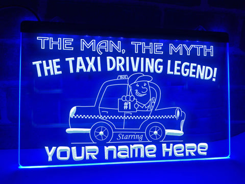 Image of The Taxi Driving Legend Personalized Illuminated Sign