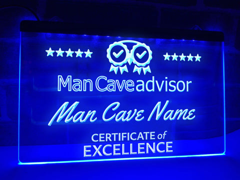 Image of Man Cave Advisor Personalized Illuminated Sign