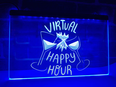 Image of Virtual Happy Hour Illuminated Sign
