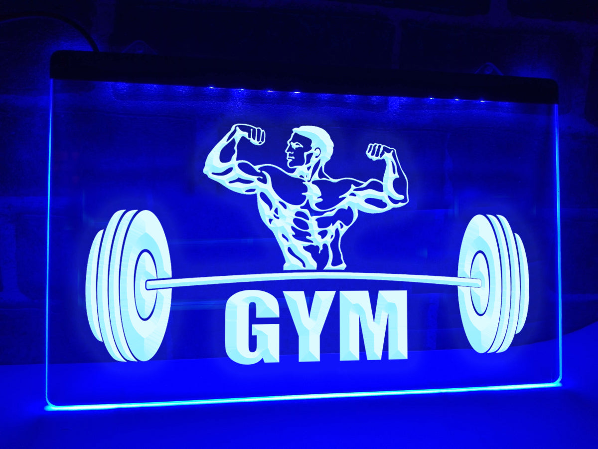 Gym LED Neon Sign in blue