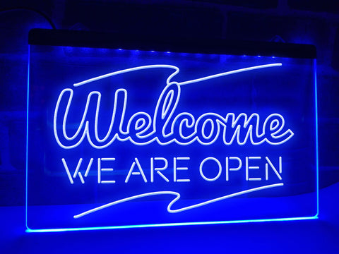 Image of Welcome We Are Open Illuminated Sign