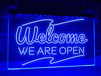 Welcome We Are Open Illuminated Sign