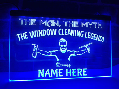 Image of The Window Cleaning Legend Personalized Illuminated Sign