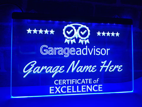 Image of Garage Advisor Personalized Illuminated Sign