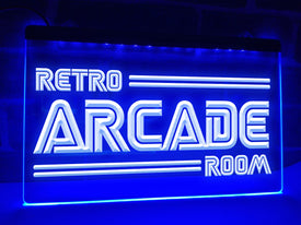 Retro Arcade Room LED neon sign in blue