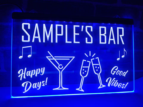 Image of Personalized Happy Days Bar Sign in blue
