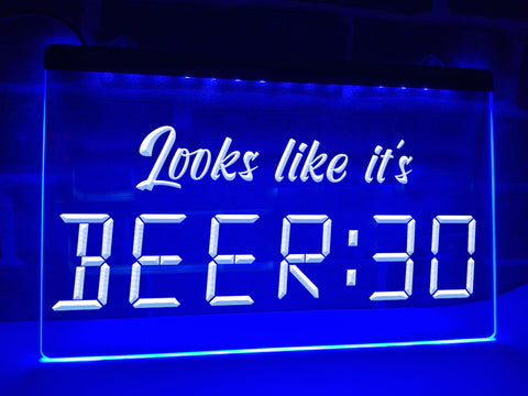 Image of Looks like it's Beer Thirty Illuminated Sign