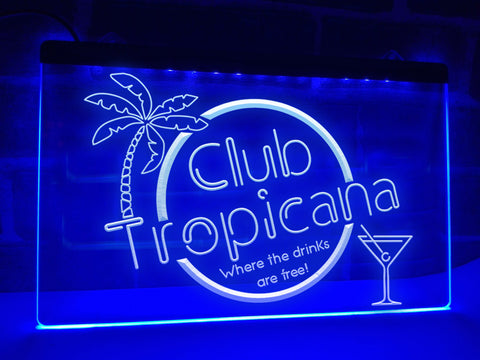 Image of Club Tropicana LED neon sign in blue