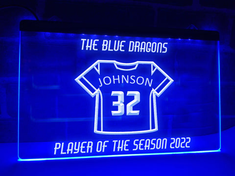 Image of American Football Player Award Personalized Illuminated Sign