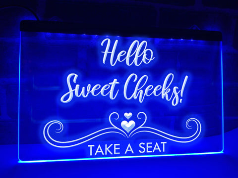 Image of Hello Sweet Cheeks Take a Seat LED Neon Sign