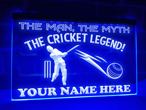Image of The Cricket Legend Personalized LED Neon Sign