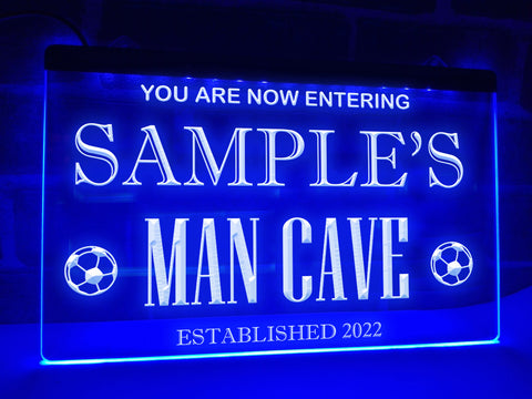 Image of Soccer Football Man Cave Personalized Illuminated Sign