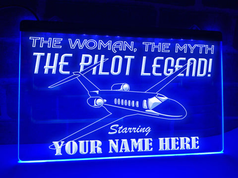 Image of The Pilot Legend Personalized Illuminated Sign