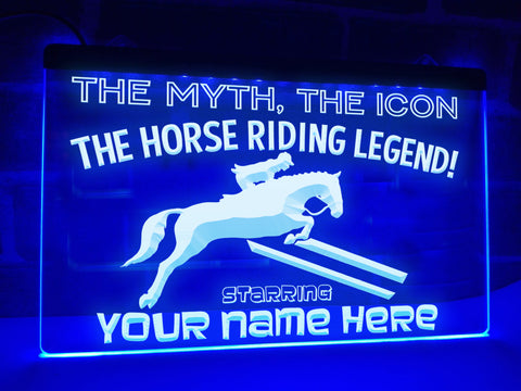 Image of Horse Riding Legend Personalized Illuminated Sign