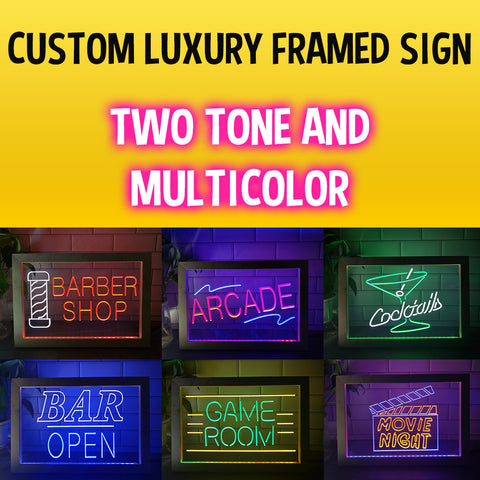 Image of Your Design - Custom LED Neon Sign - Luxury Framed Edition
