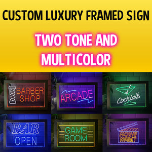 Your Design - Custom LED Neon Sign - Luxury Framed Edition