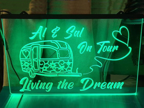 Image of On Tour Living the Dream Personalized Illuminated Sign