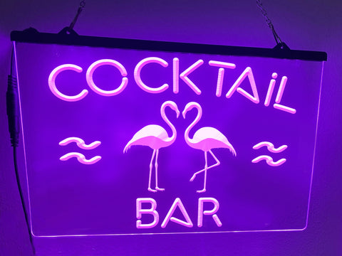 Image of Flamingo Cocktail Bar Illuminated LED Neon Sign