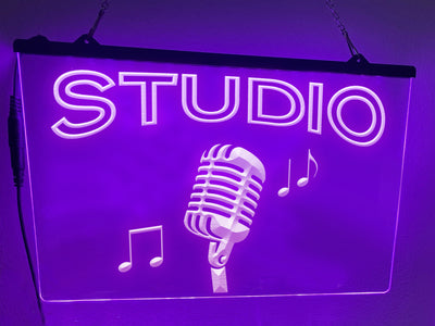 Studio Microphone Illuminated Sign