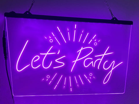Image of Let's Party Illuminated LED Neon Sign