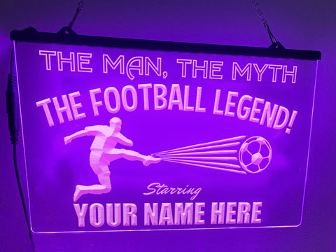 Image of The Football Legend Personalized Illuminated Sign