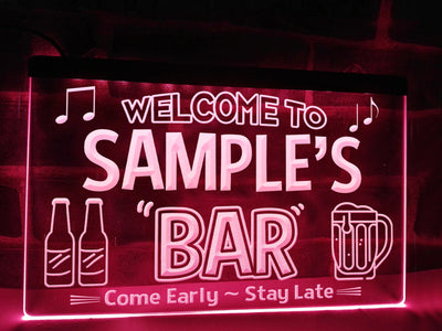 Personalized Neon Bar Sign Pink