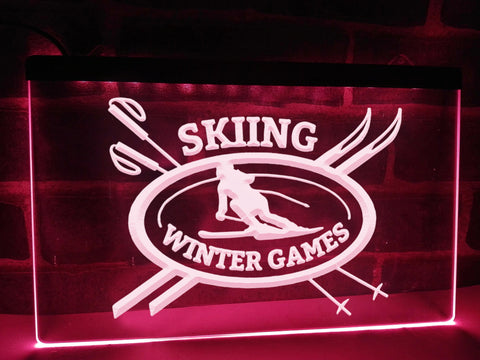 Image of Skiing Winter Games Illuminated Sign