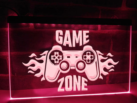 Image of Flaming Game Zone Illuminated Sign