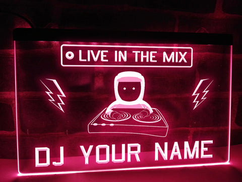 Image of Personalized DJ Live in the Mix LED neon sign in pink